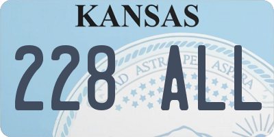 KS license plate 228ALL