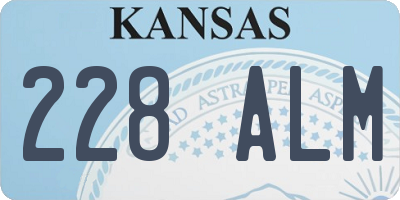 KS license plate 228ALM