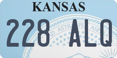 KS license plate 228ALQ