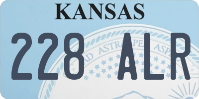 KS license plate 228ALR