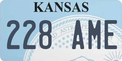 KS license plate 228AME