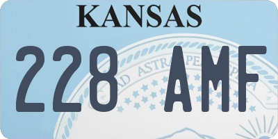 KS license plate 228AMF