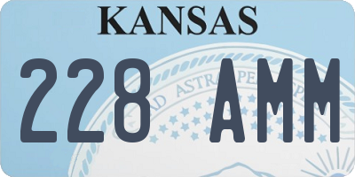 KS license plate 228AMM