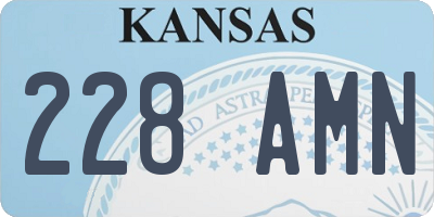 KS license plate 228AMN