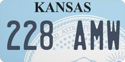 KS license plate 228AMW