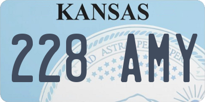 KS license plate 228AMY
