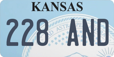 KS license plate 228AND