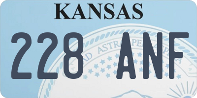 KS license plate 228ANF