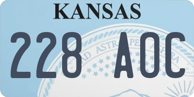 KS license plate 228AOC