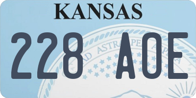KS license plate 228AOE