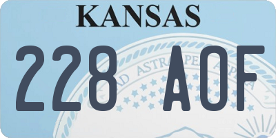 KS license plate 228AOF