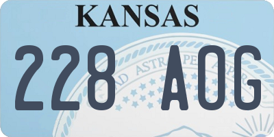 KS license plate 228AOG