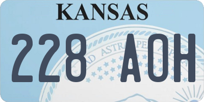 KS license plate 228AOH