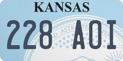 KS license plate 228AOI