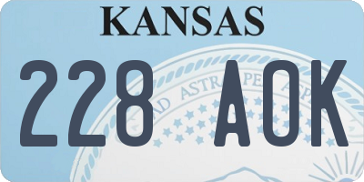 KS license plate 228AOK