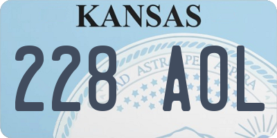 KS license plate 228AOL