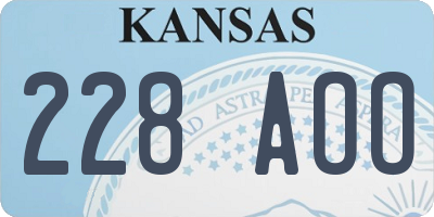 KS license plate 228AOO