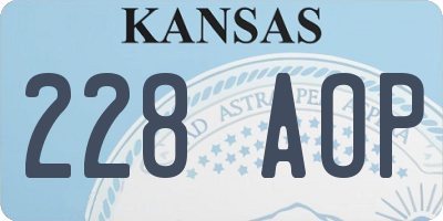 KS license plate 228AOP