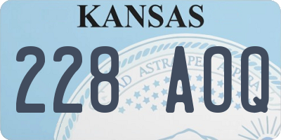 KS license plate 228AOQ