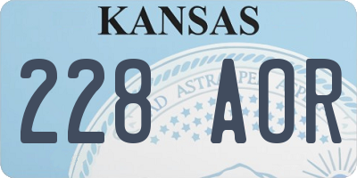KS license plate 228AOR