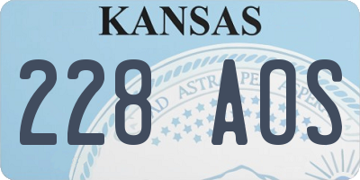 KS license plate 228AOS