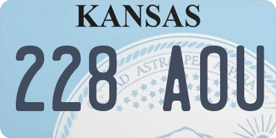 KS license plate 228AOU