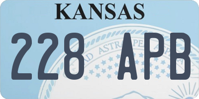 KS license plate 228APB
