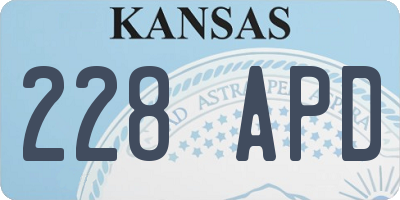 KS license plate 228APD