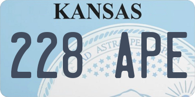 KS license plate 228APE