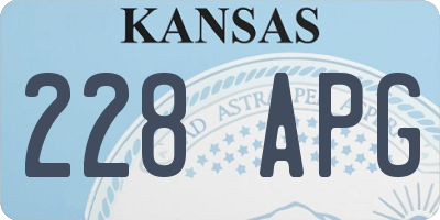 KS license plate 228APG
