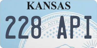 KS license plate 228API
