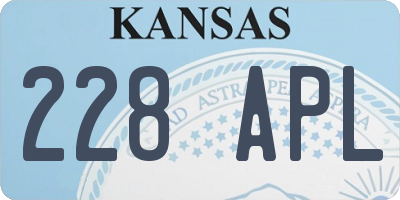 KS license plate 228APL