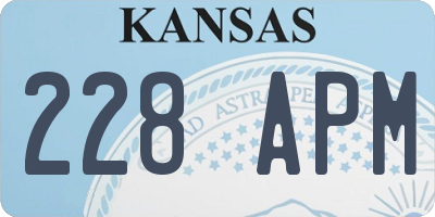 KS license plate 228APM