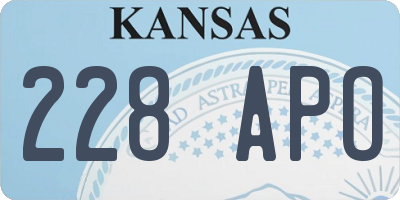 KS license plate 228APO