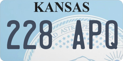 KS license plate 228APQ