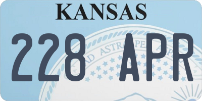 KS license plate 228APR