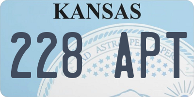 KS license plate 228APT