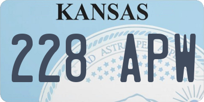 KS license plate 228APW