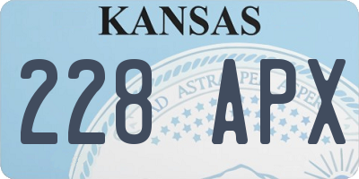 KS license plate 228APX