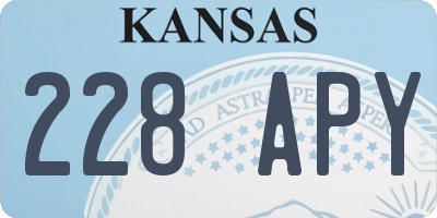KS license plate 228APY