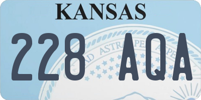 KS license plate 228AQA