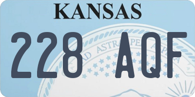 KS license plate 228AQF