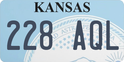 KS license plate 228AQL