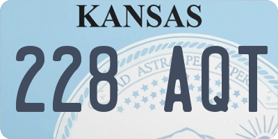 KS license plate 228AQT