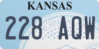 KS license plate 228AQW
