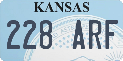 KS license plate 228ARF