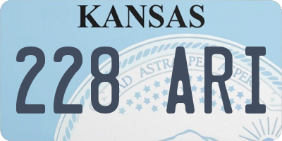 KS license plate 228ARI