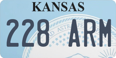 KS license plate 228ARM