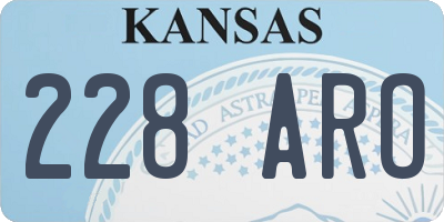 KS license plate 228ARO