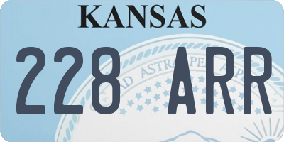KS license plate 228ARR